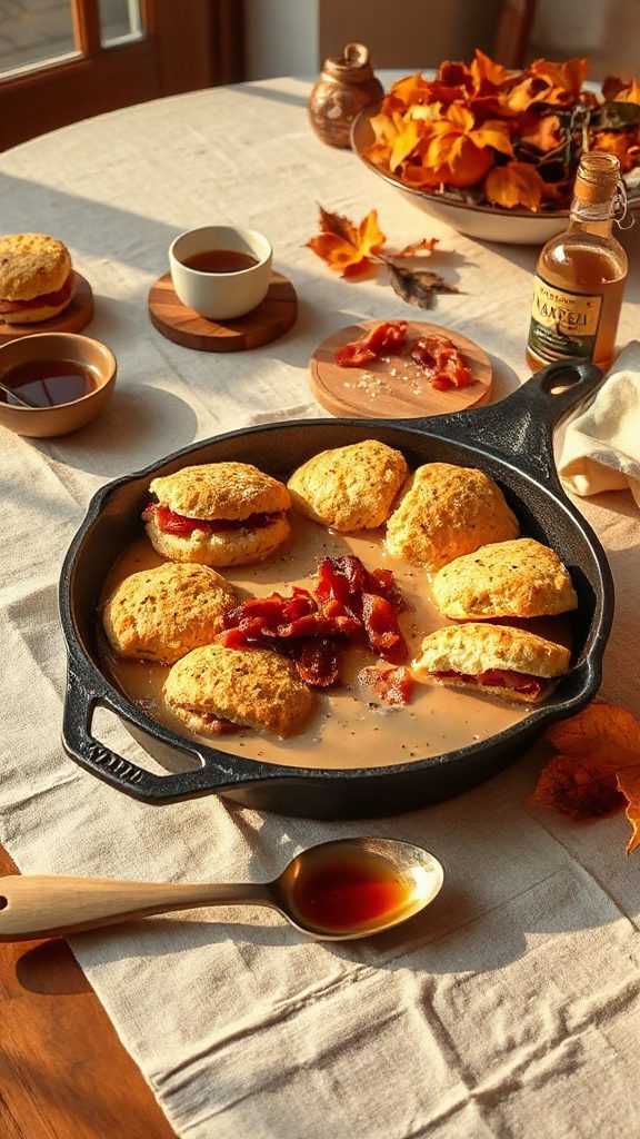 maple infused bacon biscuits