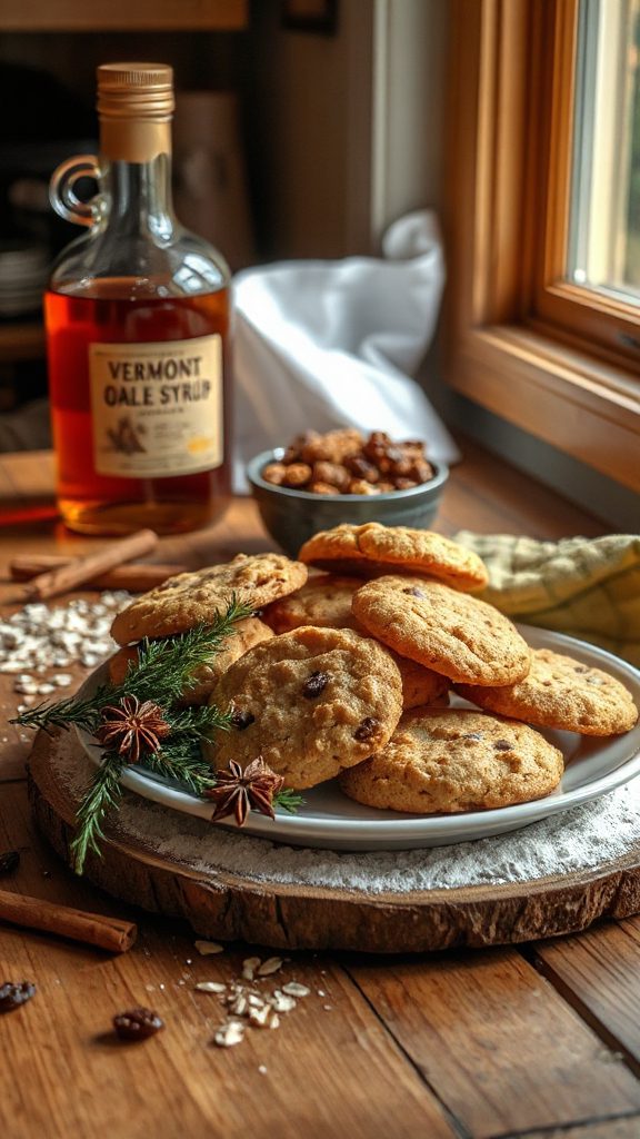 maple infused oatmeal raisin cookies