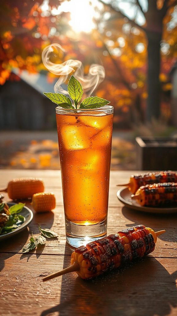 maple infused smoky julep cocktail