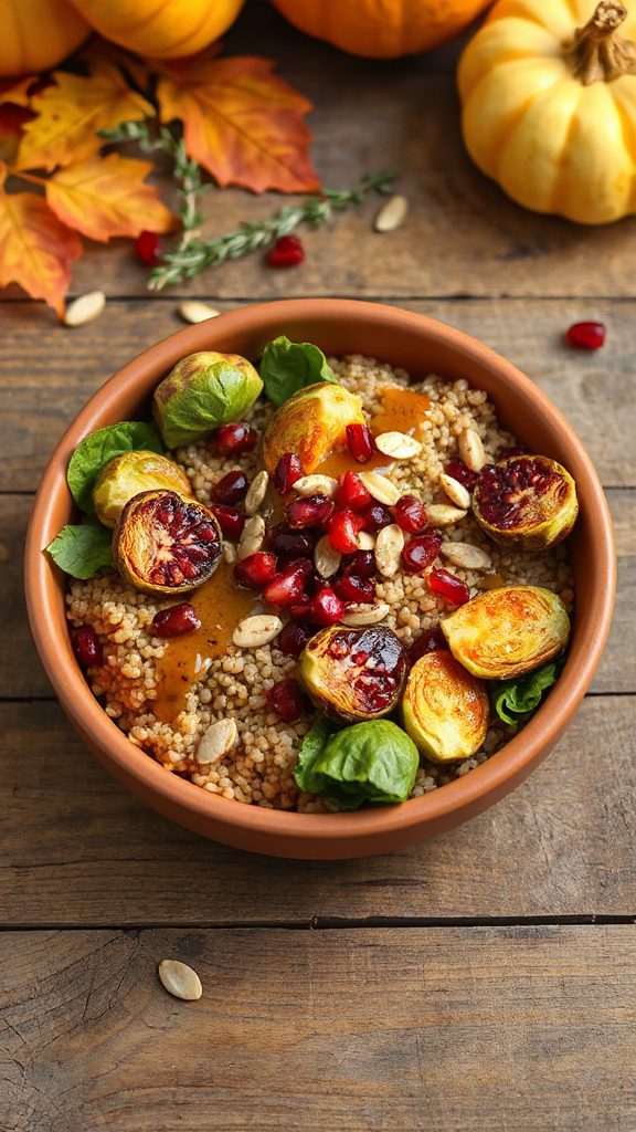 maple mustard brussels sprouts bowl