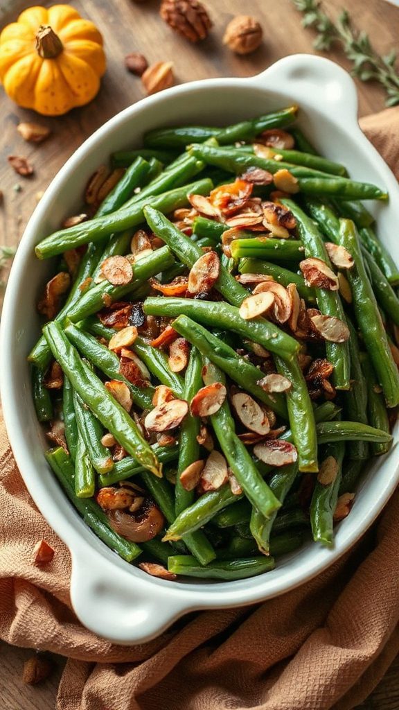 maple mustard glazed green beans