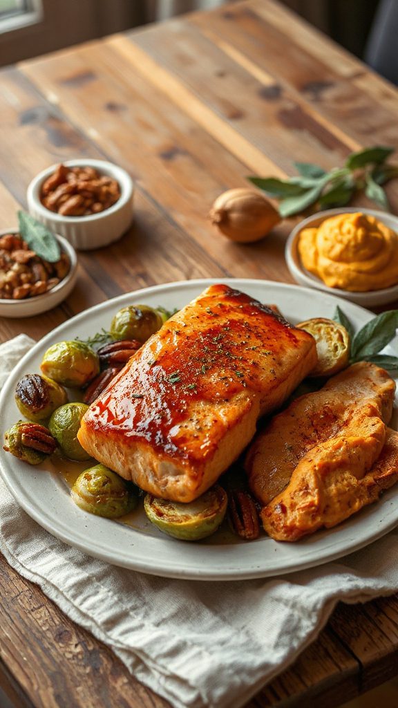 maple mustard glazed salmon