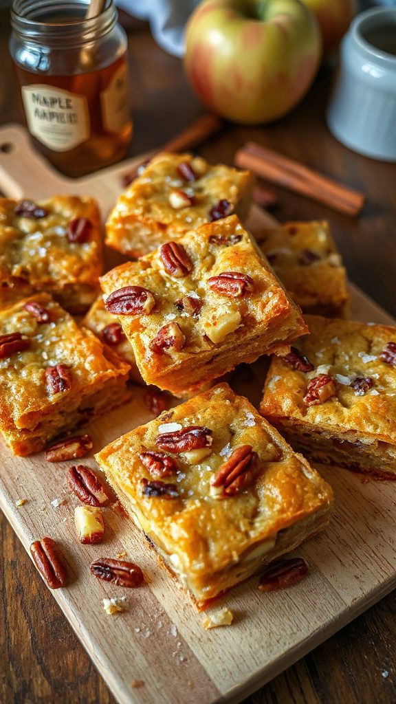 maple pecan apple blondies