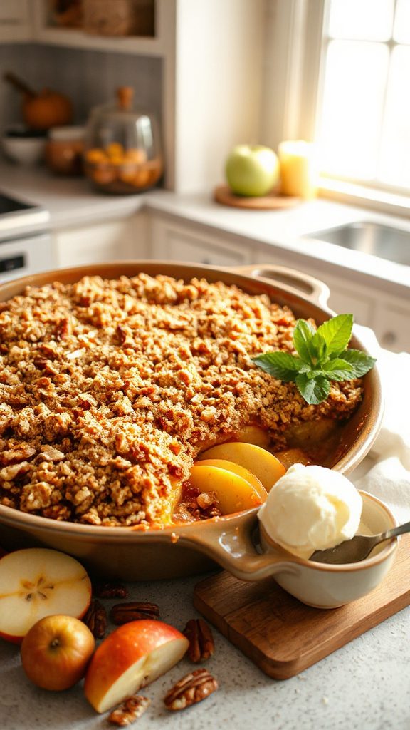 maple pecan apple crisp