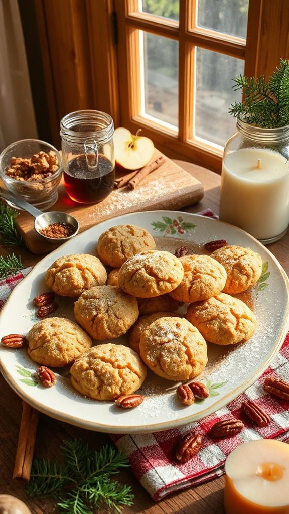 maple pecan applesauce cookies