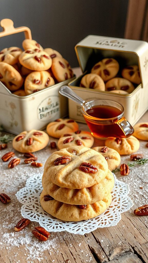 maple pecan butter cookies