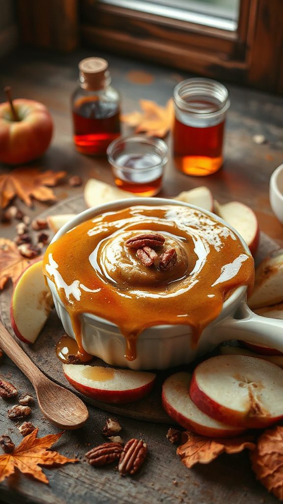 maple pecan caramel dip