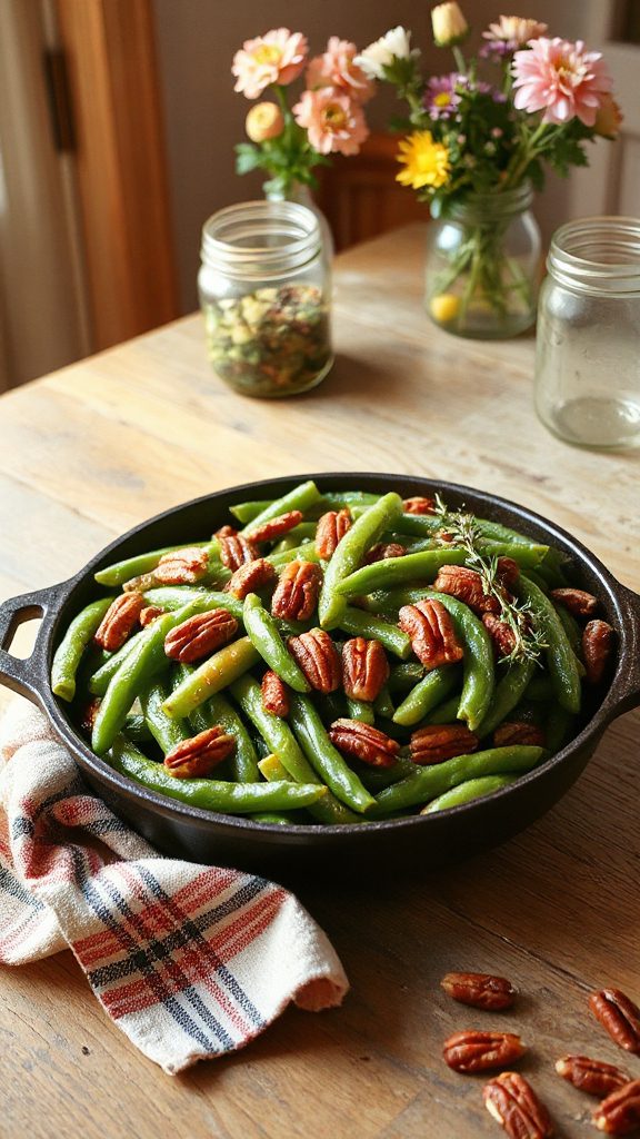 maple pecan green bean casserole