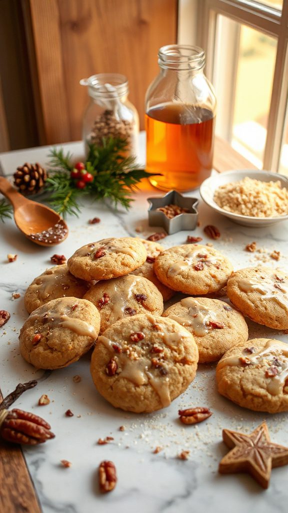 maple pecan shortbread cookies