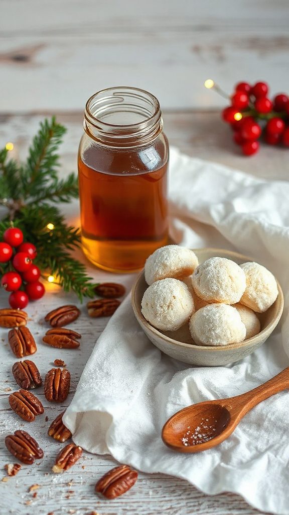 maple pecan snowball cookies