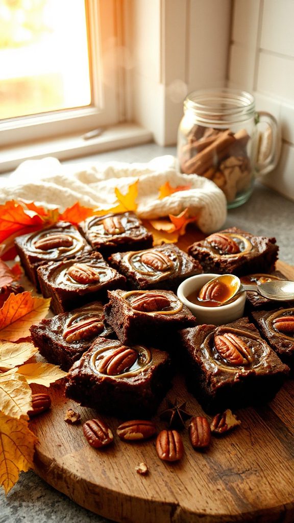 maple pecan swirl brownies