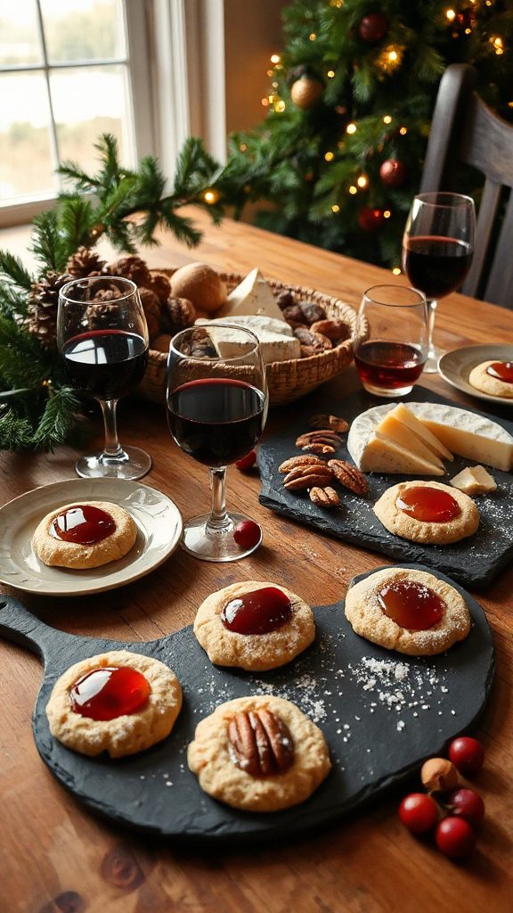 maple pecan thumbprint cookies