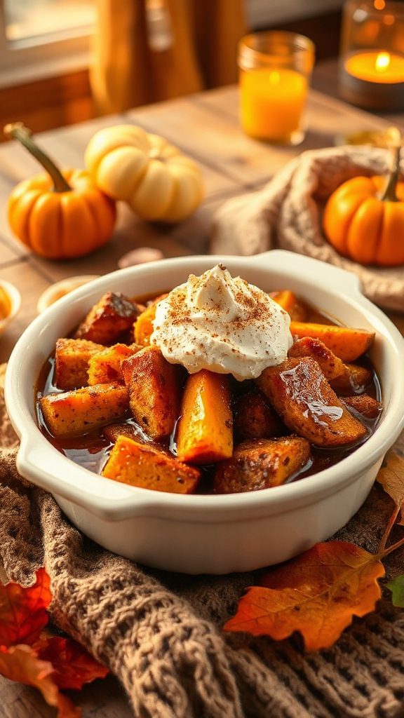 maple pumpkin bread pudding