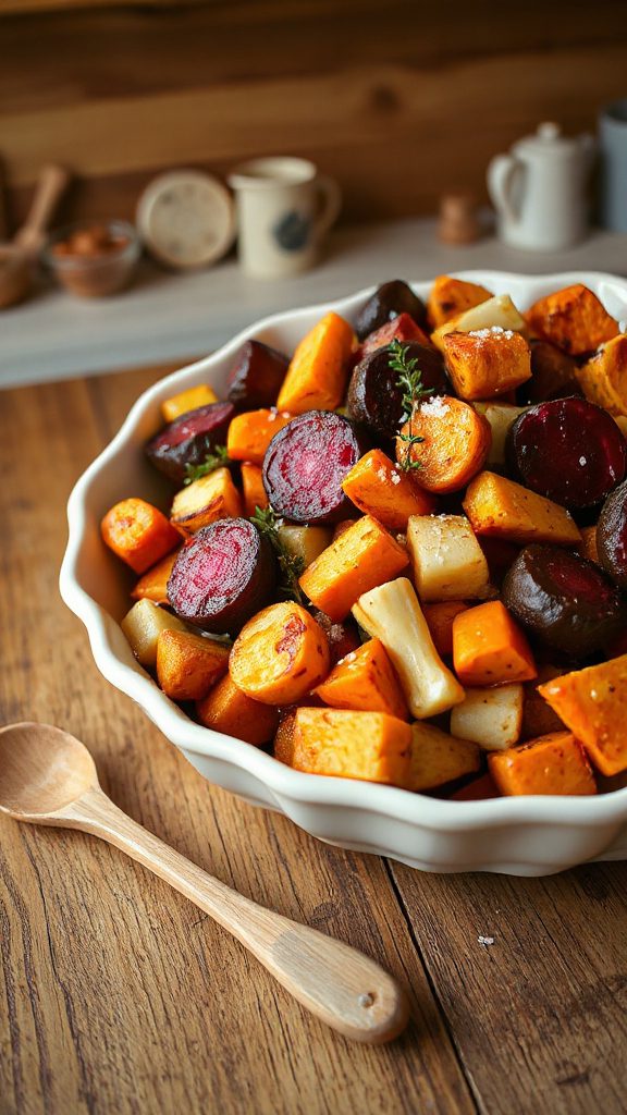maple roasted autumn vegetable medley