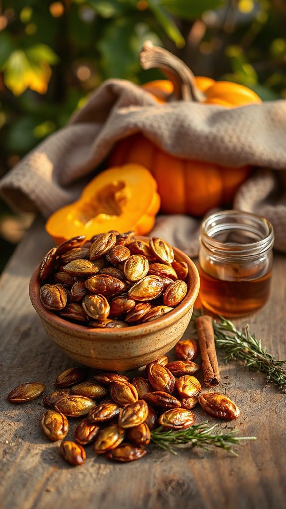 maple roasted pumpkin seeds maple roasted pumpkin seeds
