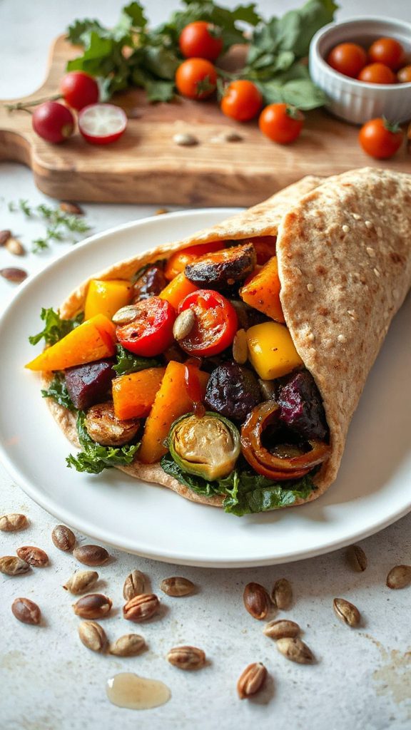 maple roasted vegetable wrap