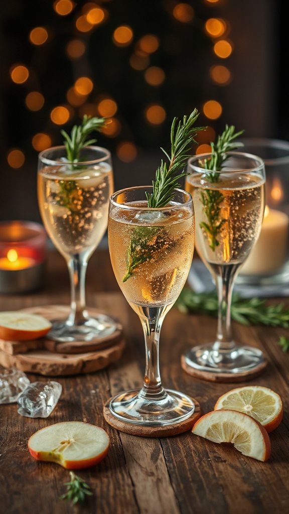 maple rosemary sparkling cocktail