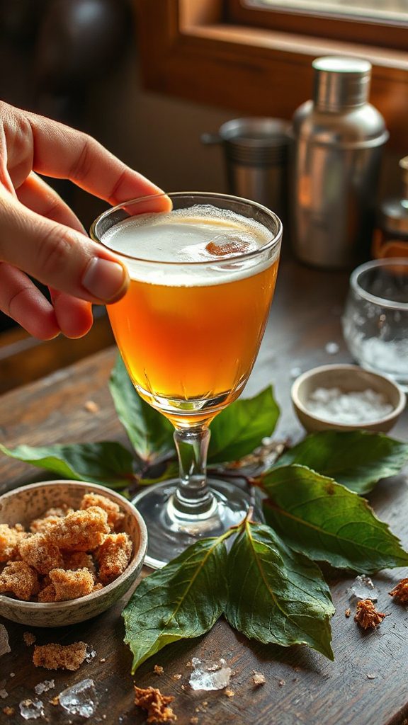 maple sorrel bourbon cocktail