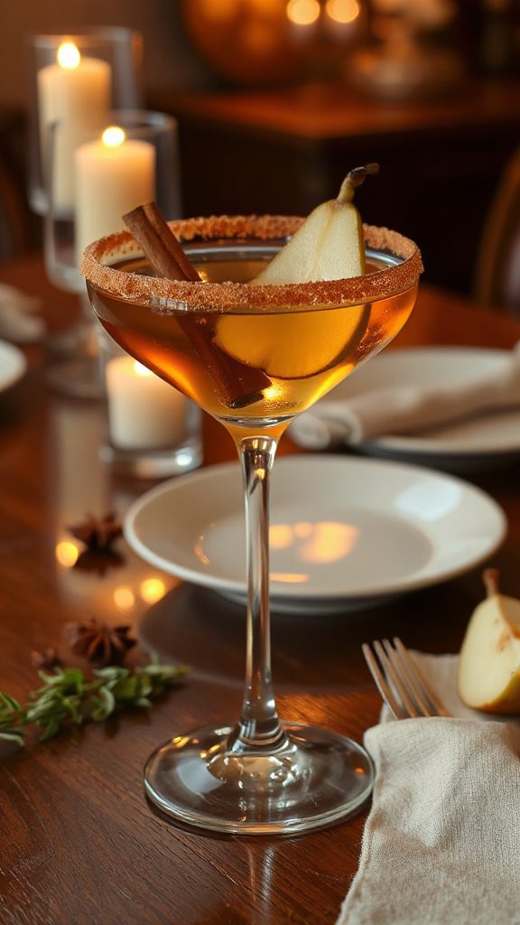 maple spiced pear cocktail