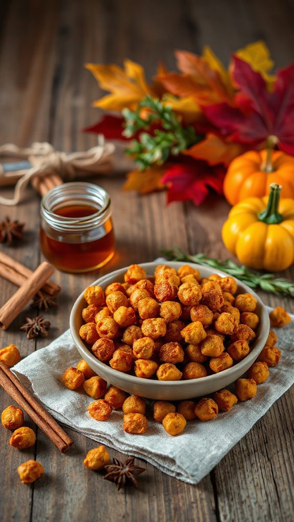 maple spiced roasted chickpeas