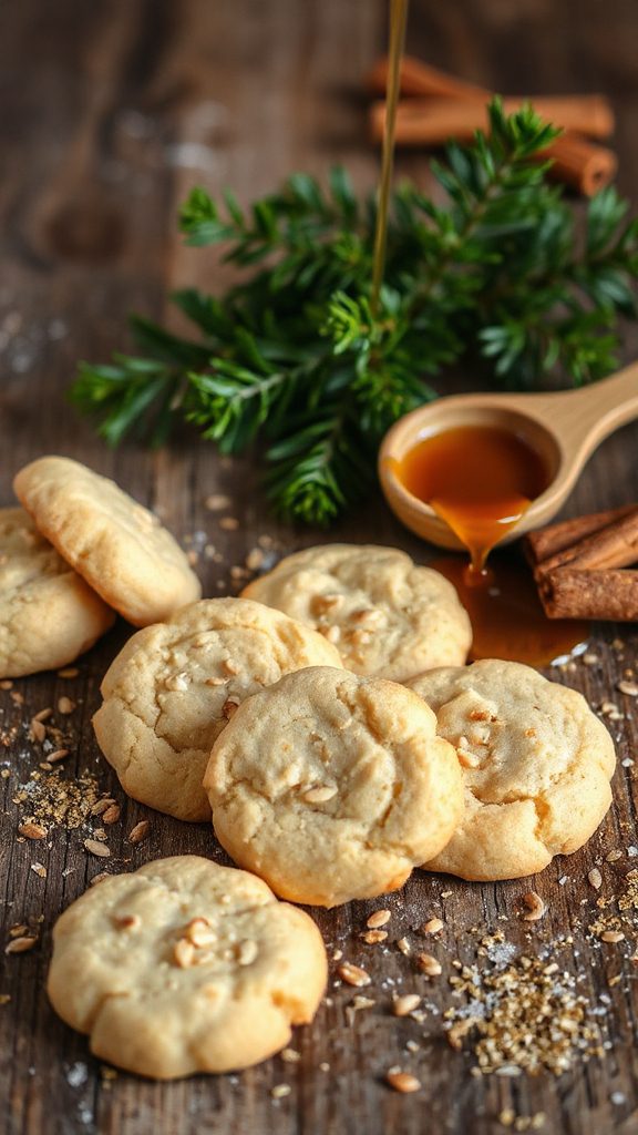 maple tahini shortbread cookies