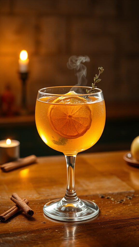 maple thyme apple gin cocktail