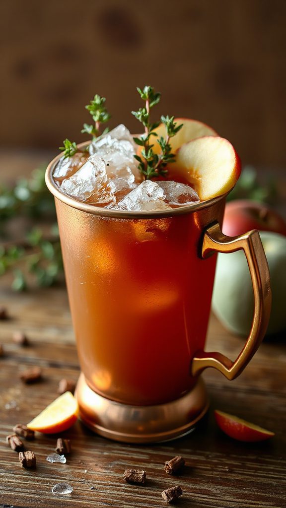 maple thyme apple gin mule