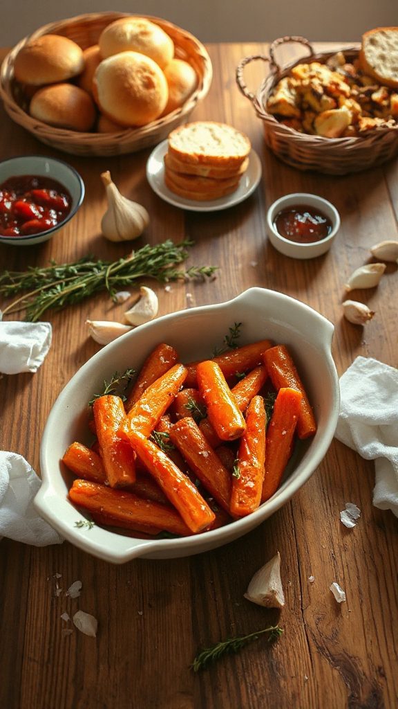 maple thyme roasted carrots