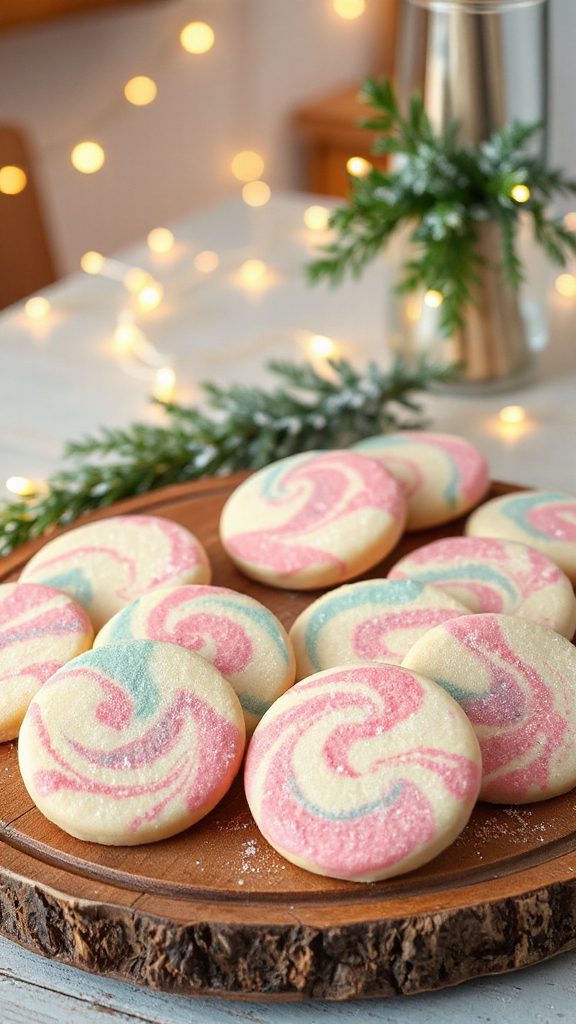 marbled colorful sugar cookies