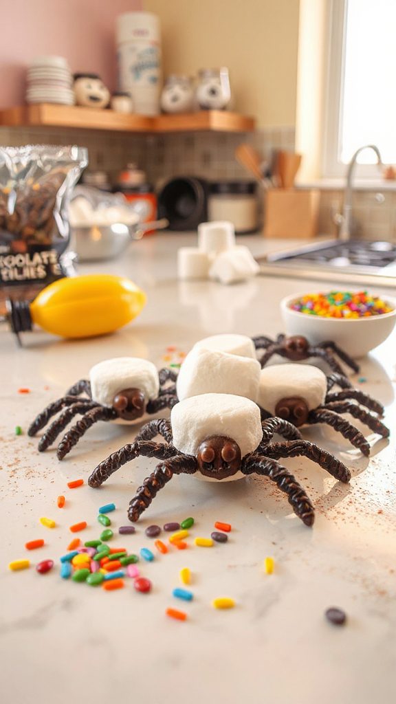 marshmallow halloween spider treats