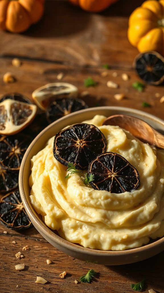 mashed potatoes with black lime mashed potatoes with black lime