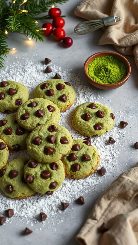 matcha chocolate chip cookies