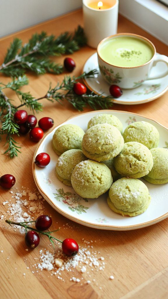 matcha infused christmas cookies