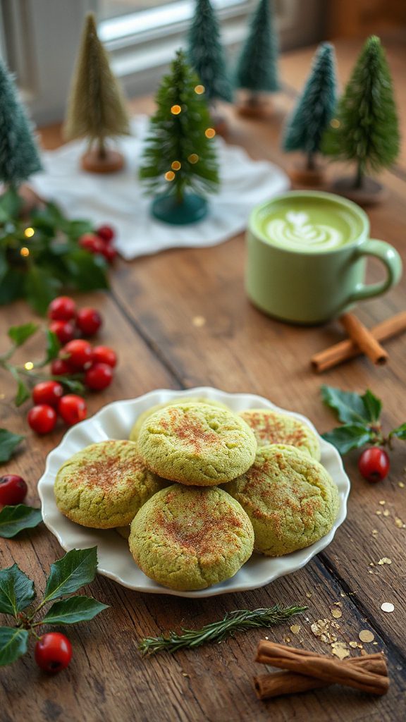 matcha infused snickerdoodle cookies