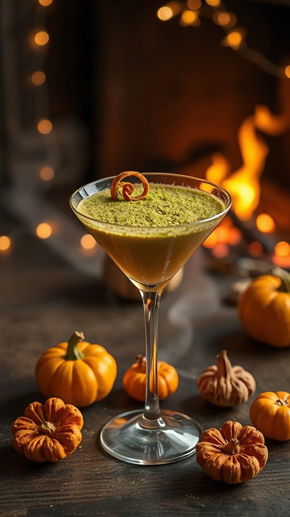 matcha pumpkin gingerbread cocktail