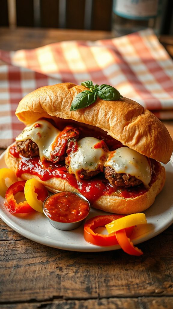 meatball cheese sub sandwiches