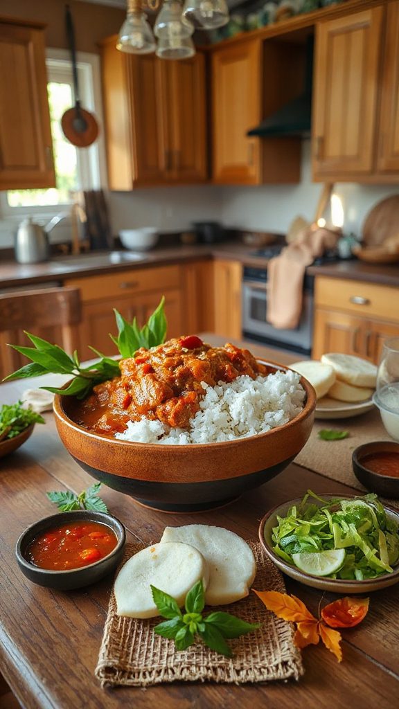 meatless rendang with impossible burger