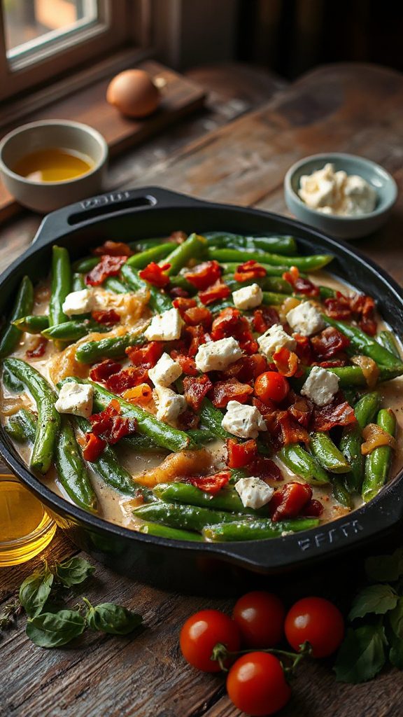 mediterranean bacon green bean casserole