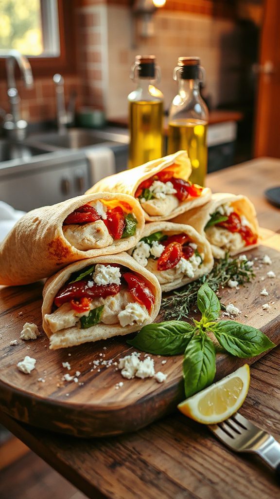 mediterranean chicken feta rolls