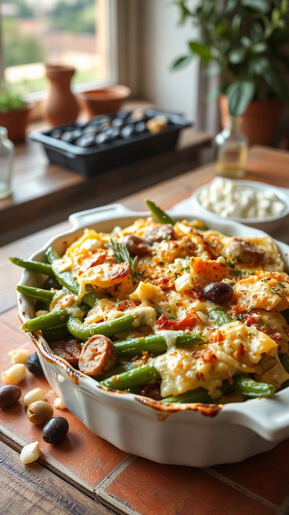 mediterranean green bean gratin