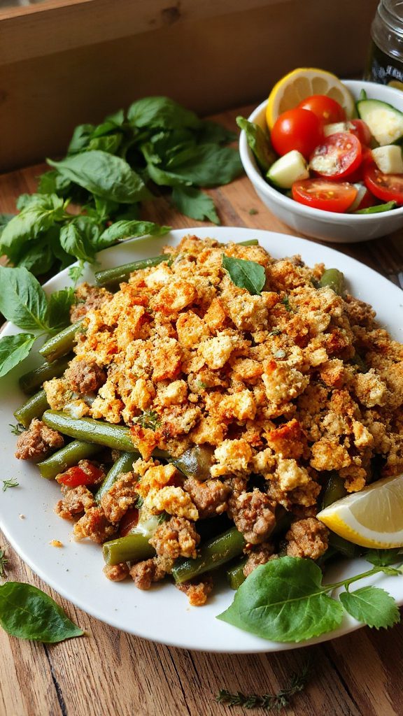 mediterranean hamburger casserole delight