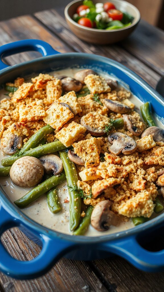 mediterranean mushroom green bean casserole