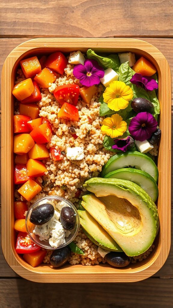 mediterranean quinoa salad bento
