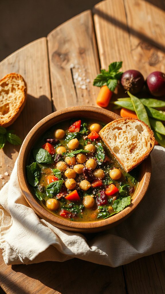 mediterranean spinach chickpea soup