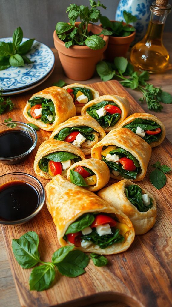 mediterranean vegetable filled rolls