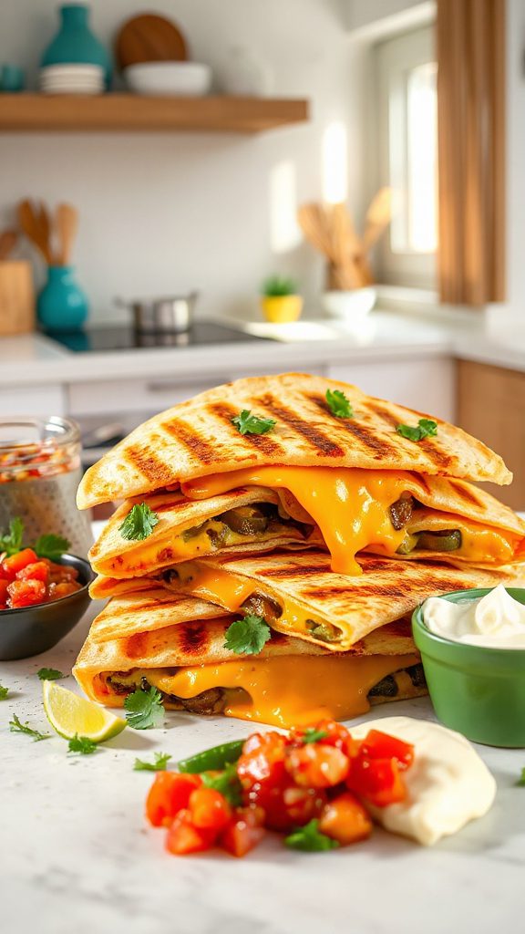 melting cheese in tortillas