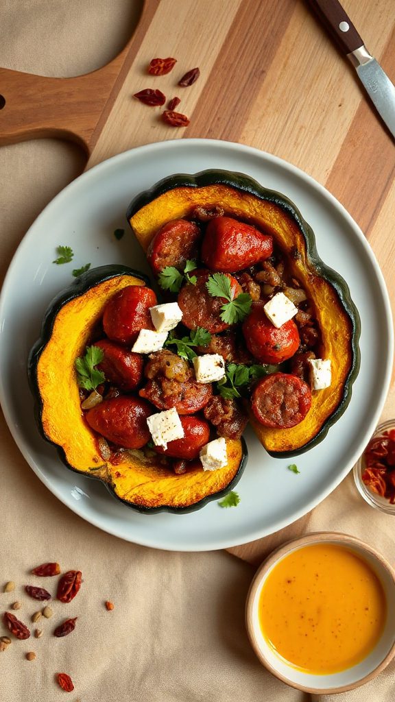 merguez sausage stuffed squash