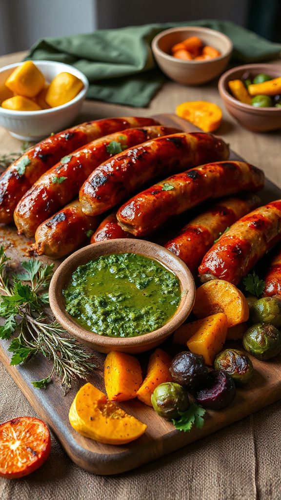 merguez sausage with chimichurri