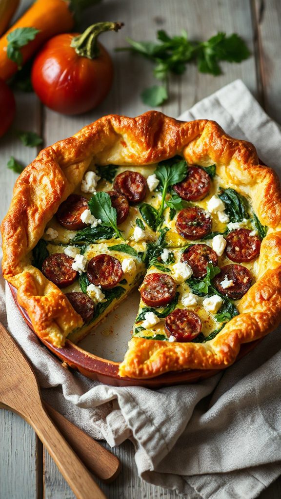 merguez spinach feta quiche