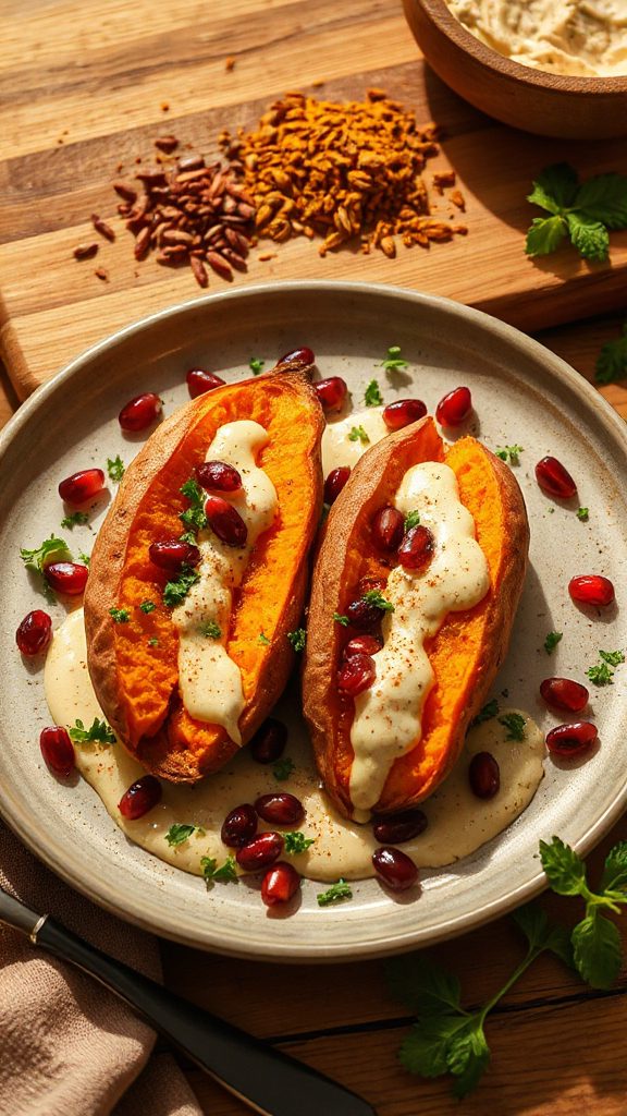 middle eastern stuffed sweet potatoes